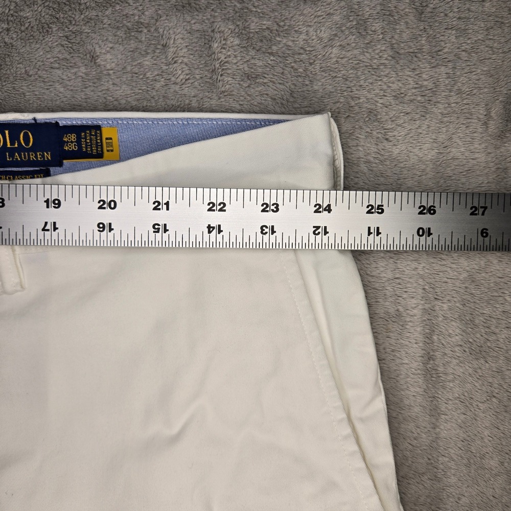 Polo Ralph Lauren Mens White Stretch Classic Fit Chino Shorts 48 NEW - Picture 7 of 11